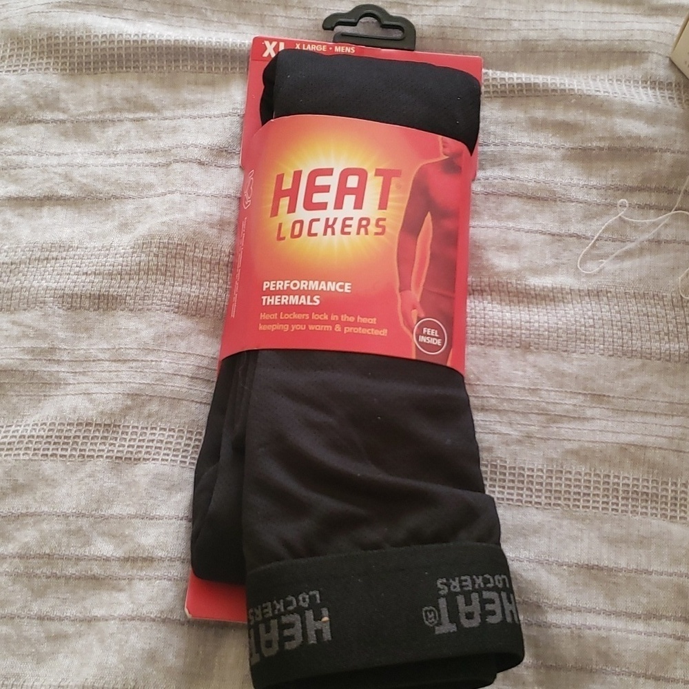 Men's Black Heat Lockers XL & L Thermal Pants